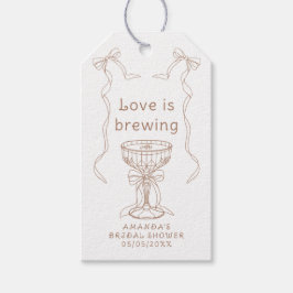 Kärlek är under uppsegling Handritad bröllopsfest  Presentetikett