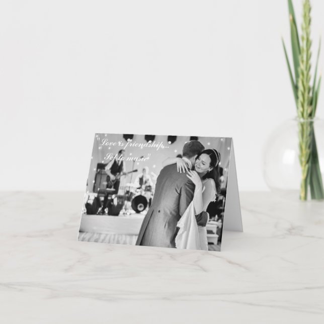 Kärlek är vänskapen inställd på musik tack kort (Framsida)