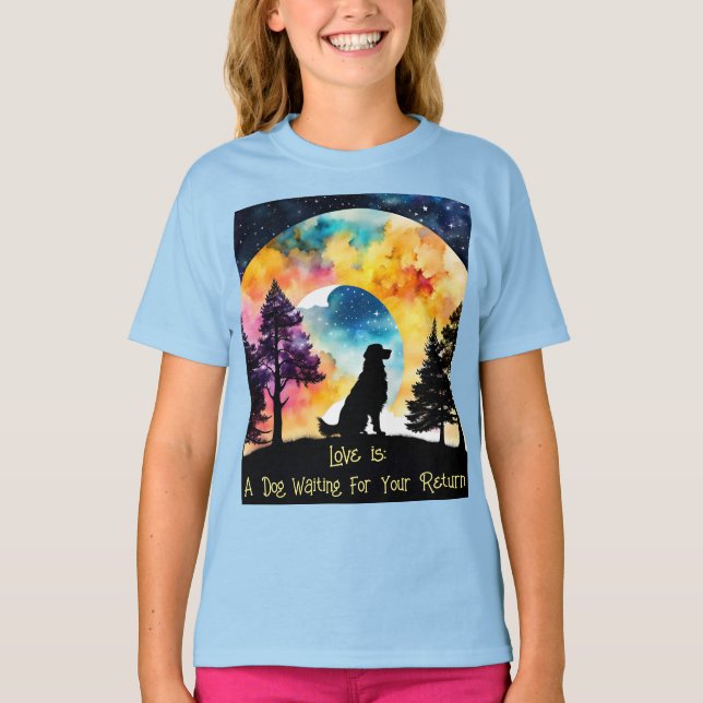 Kärlek är vattenfärgen A Hund T Shirt (Framsida)