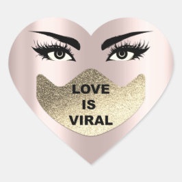 Kärlek är viruskoronavirus HEarth Ro Ansikte Mask Hjärtformat Klistermärke
