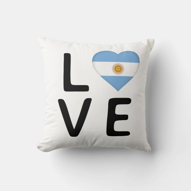 Kärlek - Argentina Flagga Kudde (Framsida)