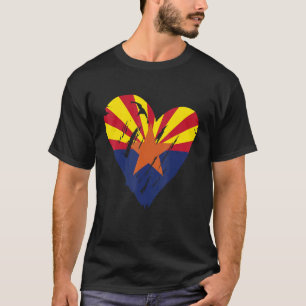 Kärlek Arizona State Retro Heart Flagga T Shirt