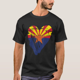 Kärlek Arizona State Retro Heart Flagga T Shirt