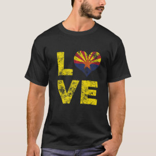 Kärlek Arizona State Vintage Heart Flagga T Shirt