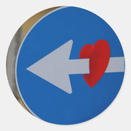 Kärlek, Arrow, Heart, street Sign, graffiti Runt Klistermärke