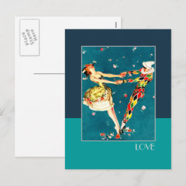 Kärlek. Art Deco Valentindagen Helg Vykort