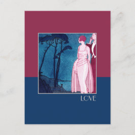 Kärlek. Art Deco Valentindagen Helg Vykort