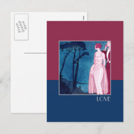 Kärlek. Art Deco Valentindagen Helg Vykort
