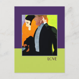 Kärlek. Art Deco Valentindagen Helg Vykort