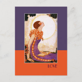 Kärlek. Art Deco Valentindagen-vykort Helg Vykort