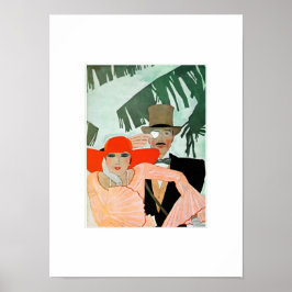 Kärlek. Art Deco Valentines dag Gift-utskrift Poster