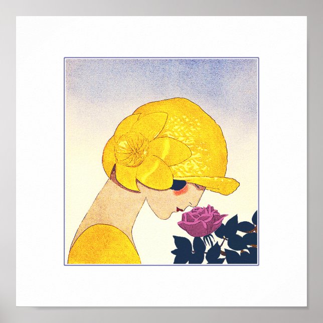 Kärlek. Art Deco Valentines dag Gift-utskrift Poster (Framsidan)