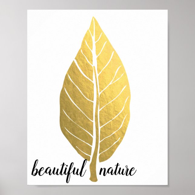 Kärlek Art Paint guld löv Poster (Framsidan)