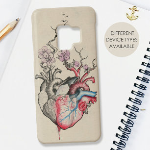 Kärlek art Surreal Anatomical hearts Flowers Vinta