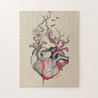 Kärlek art Surreal Anatomical hearts Flowers Vinta Pussel