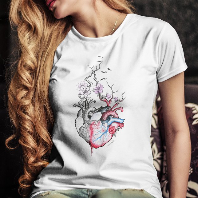 Kärlek art Surreal Anatomical hearts Flowers Vinta T-shirt (Skapare uppladdad)
