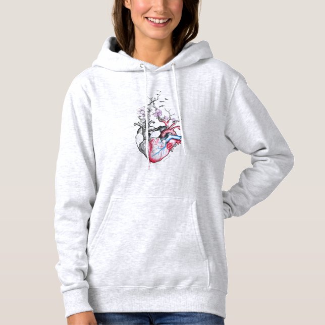 Kärlek art Surreal Anatomical hearts Flowers Vinta Tee (Framsida)