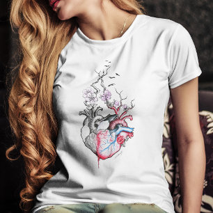 Kärlek art Surreal Anatomical hearts Flowers Vinta Tröja