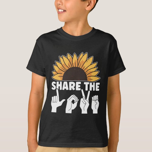  Kärlek ASL American Sign Language Awarenes T Shirt (Framsida)