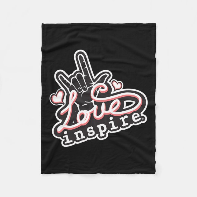 Kärlek Asl Ily Hand Döv Language Awareness Fleecefilt (Framsidan)