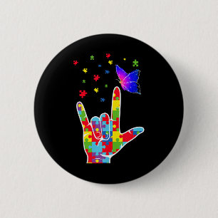 Kärlek ASL Sign Language Puzzle Butterfly Autism A Knapp