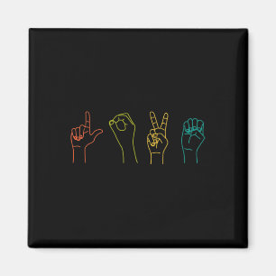 Kärlek ASL-teckenspråk Alphabet Valentines day Gif Magnet