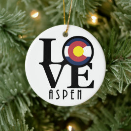 KÄRLEK Aspen Colorado Julgransprydnad Keramik