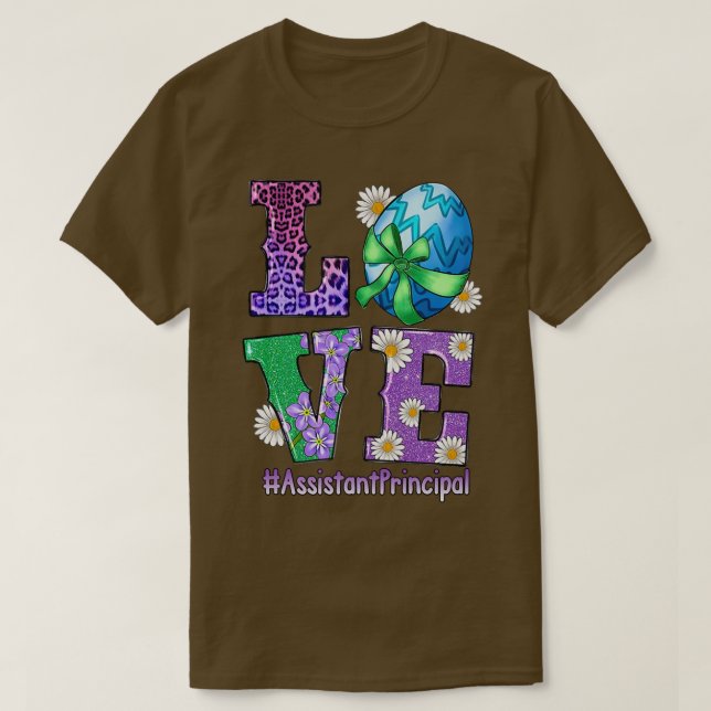KÄRLEK Assistant Huvudbunny Påsk Cute Lycklig R T Shirt (Design framsida)