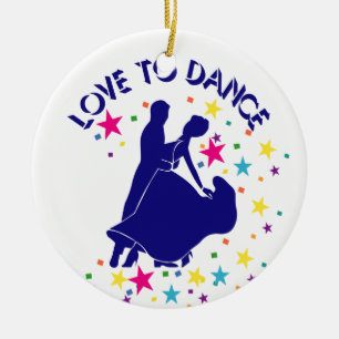 Kärlek att dansa julgransprydnad keramik