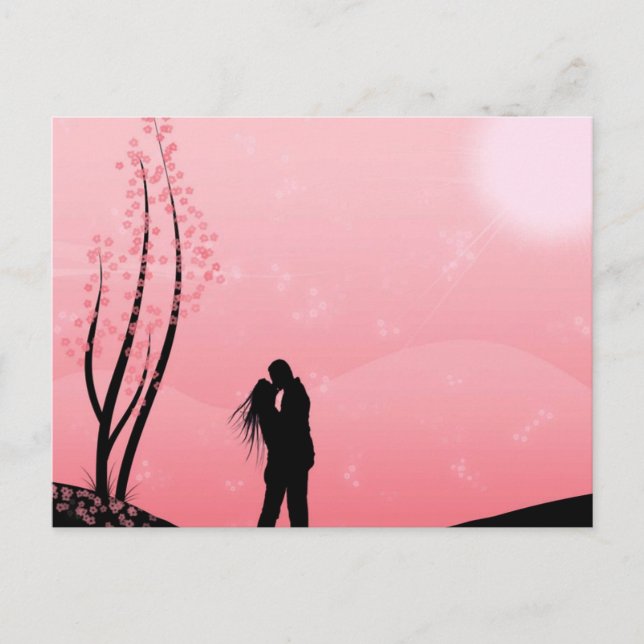 Kärlek (att kyssa) vykort (Framsida)