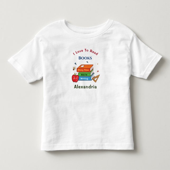 Kärlek att läsa Bokar läsare anpassa T Shirt (Framsida)