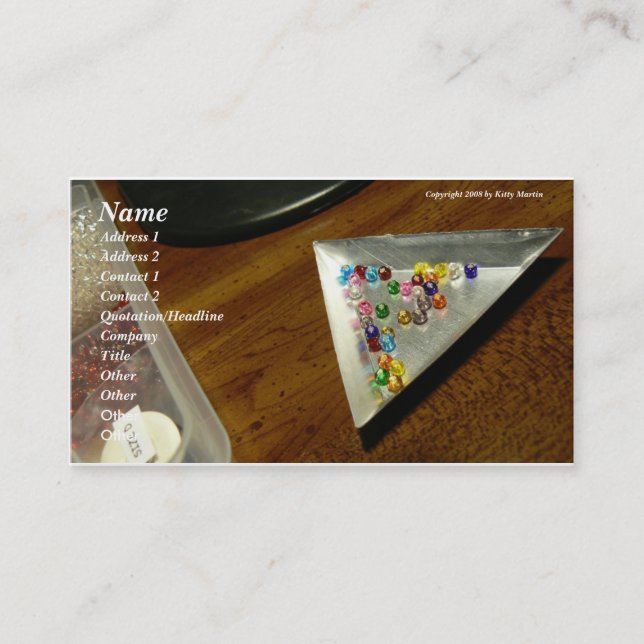 Kärlek att pryda med pärlor! visitkort (Framsida)