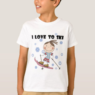 Kärlek att skida - flickaTshirts och gåvor Tee