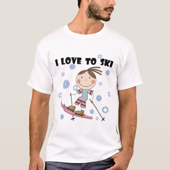 Kärlek att skida - flickaTshirts och gåvor Tee Shirt (Framsida)
