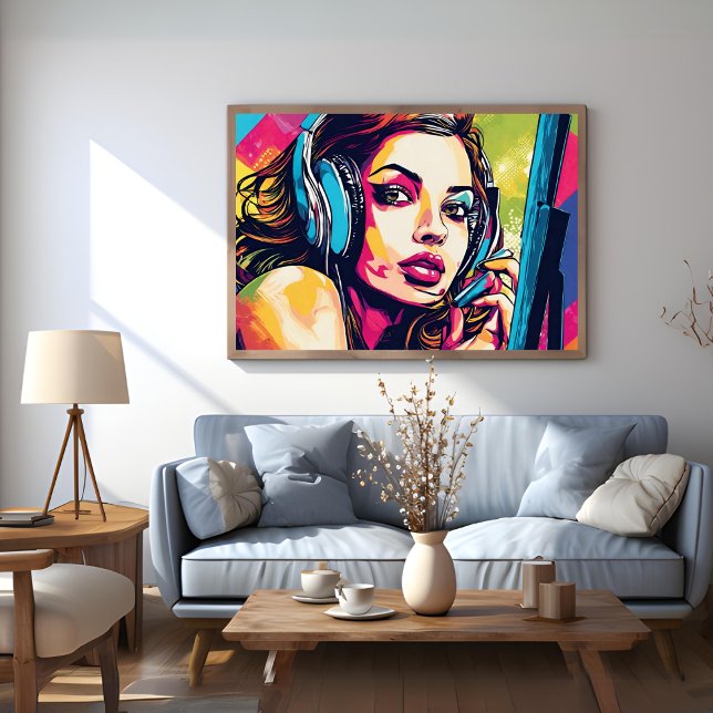 Kärlek Att Spela Spel Pop Art Affisch (Love Playing Games Pop Art Poster)