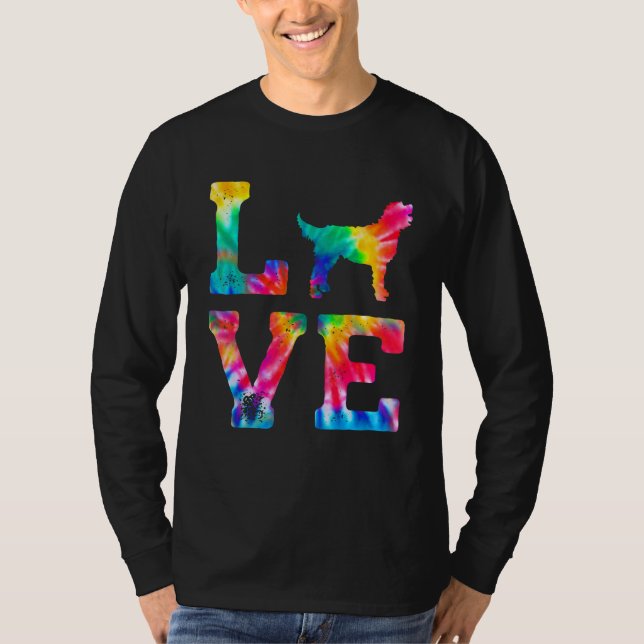 Kärlek Aussiepom Tie Dye Hund Mamma Pappa T Shirt (Framsida)