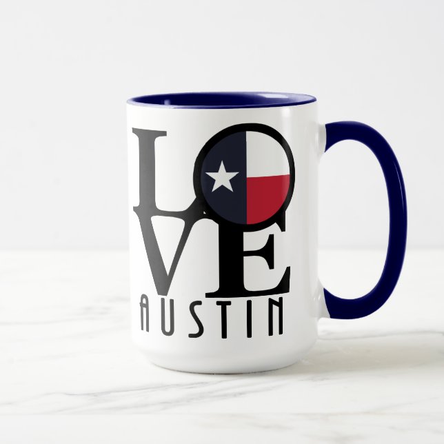 KÄRLEK Austin Texas 15oz Mugg (Höger)