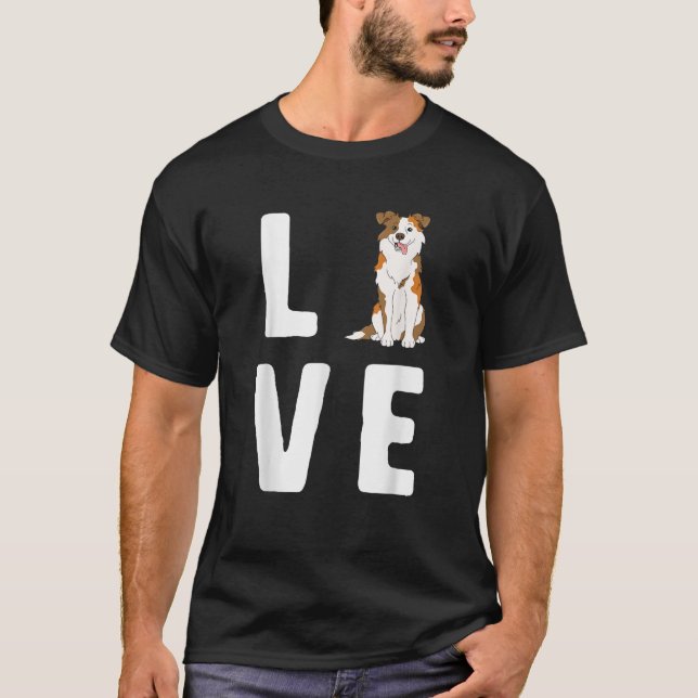 Kärlek Australian shepherd, Älskare, rödfjäril Kvi T Shirt (Framsida)