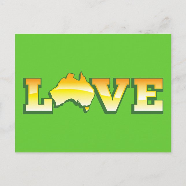KÄRLEK Australien Aussie Kärlek Heart Karta FANTAS Vykort (Framsida)