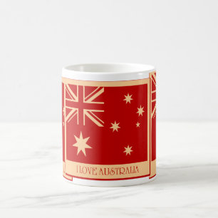 Kärlek Australien - Flagga Vintage muggar