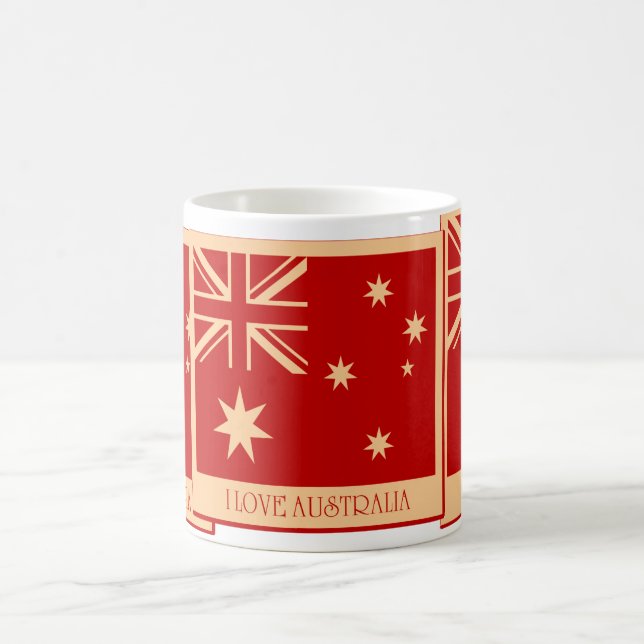 Kärlek Australien - Flagga Vintage muggar (Center)