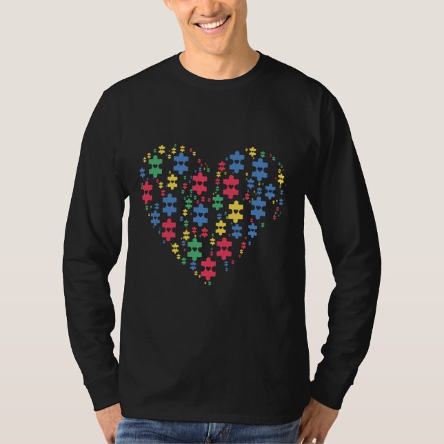 Kärlek Autism Awareness Manar Women Kids Autistic  T Shirt (Framsida)