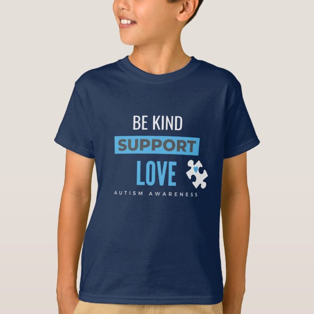 kärlek, autism Kids T-Shirt. T Shirt (Framsida)