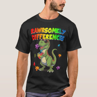 Kärlek Autism T Rex Dinosaurie Råsomt Annorlunda T Shirt
