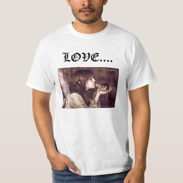 KÄRLEK AV EN RÅTTASKÖNHETSKJORTA TEE SHIRT (Framsida)
