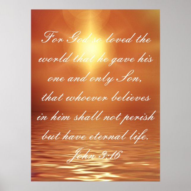 Kärlek av Gud Bible verse John 3:16 Poster (Framsidan)