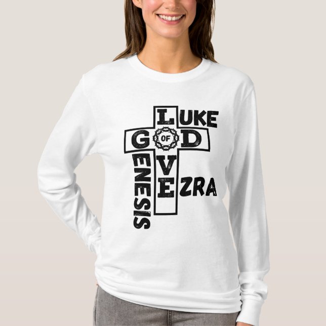 Kärlek av guds bibliska korsord Kvinnors Långärmad T Shirt (Framsida)