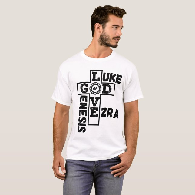 Kärlek av Guds bibliska korsord Unisex T Shirt (Hel framsida)