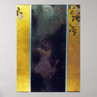 Kärlek av Gustav Klimt Poster