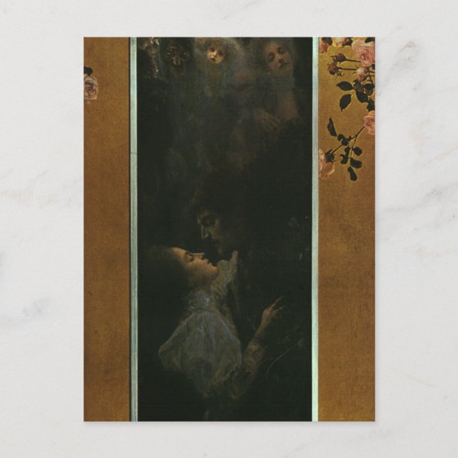 Kärlek av Gustav Klimt vykort (Framsida)
